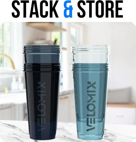 Miniatura 6 de VELOMIX - Paquete de 4 botellas agitadoras de proteínas de 28 oz para mezclas de proteínas - 4x Batidora de alambre Tazas agitadoras a prueba