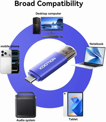 Miniatura 5 de 16GB Type-C Flash Drive 10-Pack, KOOTION 2-in-1 USB-A&USB-C 2.0 Dual Drive OTG, Memory Stick for Android Smartphone/Tablet/PC