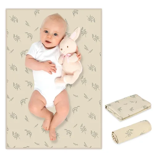 Miniatura 12 de Cambiador de bebé de cuero vegano - Cambiador portátil lavable, cambiador plegable de viaje para bebé, regalos de ducha para recién nacidos y niños