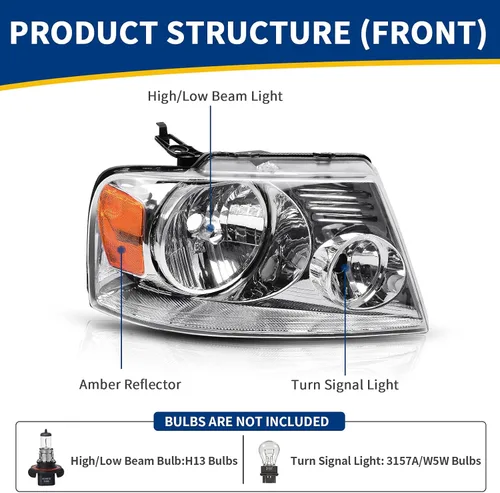 Miniatura 2 de AUTOSAVER88 Conjunto de faros delanteros compatible con Ford F150 F-150 2004 2005 2006 2007 2008 04-08/2006-2008 Lincoln Mark LT, reemplazo de faro