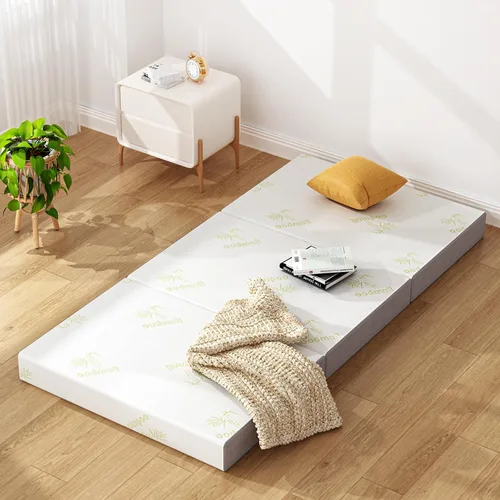 Miniatura 7 de Inofia Colchón plegable individual, colchón de espuma viscoelástica triple de 5 pulgadas con funda extraíble suave - para campamento, invitados