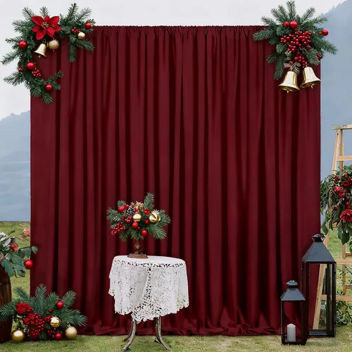 Miniatura 14 de Cortinas de fondo de poliéster negro para cortinas, 2 paquetes de 5 x 8 pies, cortina de tela de cortina de Halloween para decoración de fiestas