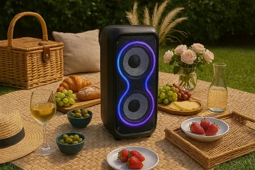 Miniatura 9 de IQ Sound IQ-3404BT - Sistema de altavoces de alta eficiencia de 2 x 4 pulgadas, Bluetooth habilitado con TWS, luces LED coloridas, entradas