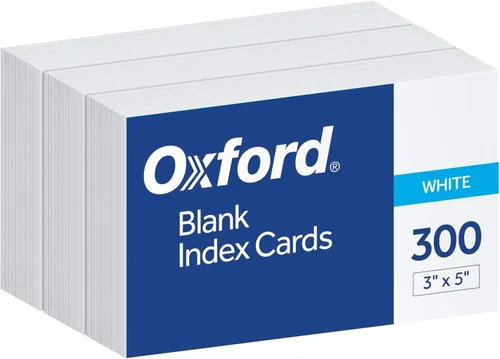 Miniatura 8 de Oxford Ficha de índice con rayas en blanco de 3 x 5 pulgadas, 300 unidades, color blanco (10013) (material - papel)