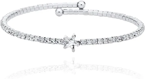 Miniatura 42 de OZEL - Pulseras para mujer, chapados en oro real de 18 quilates, pulseras de oro de cristal colorido para regalos