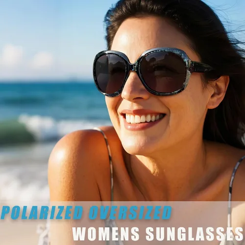 Miniatura 73 de Joopin Lentes de sol de gran tamaño para mujer, polarizados, grandes, para conducción, protección UV, grandes sombras