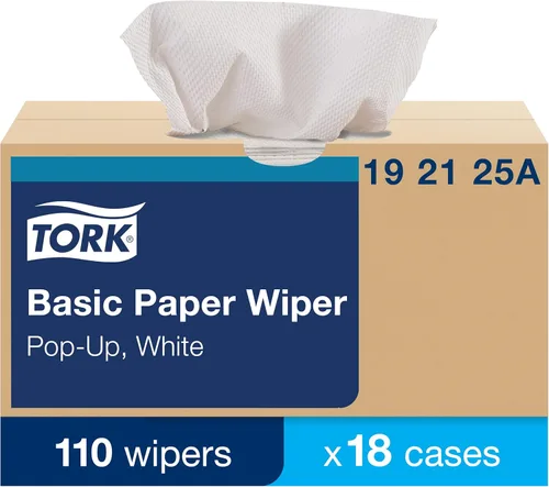 Miniatura 2 de Tork Limpiador de papel básico blanco, caja emergente, 18 x 110 hojas, 192125A