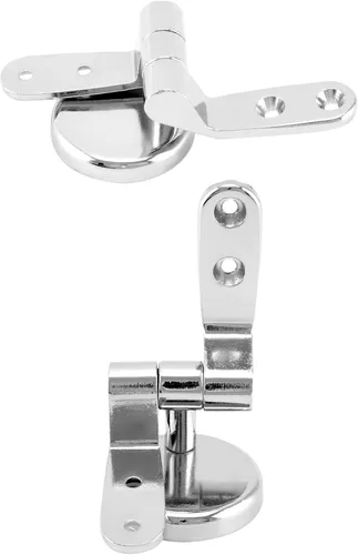 Miniatura 7 de QWORK® Bisagra para asiento de inodoro, bisagras de repuesto de acero inoxidable, 1 par con pernos y tuercas