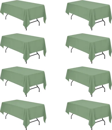 Miniatura 48 de BRILLMAX 6 Pack de Manteles Azul Marino para Mesas Rectangulares de 8 Pies 90 x 156 Pulgadas - 8 pies Mantel Rectangular a Granel de Lino