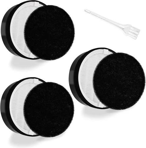 Paquete de 3 filtros de repuesto LV-H132 compatibles con purificador de aire LEVOIT LV-H132 LV-H132-RF, filtro True HEPA H13, filtro de carbón