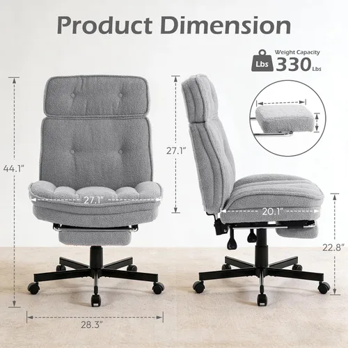 Miniatura 2 de Silla cruzada con ruedas, sillas de escritorio de oficina en casa con reposapiés, cómoda silla giratoria de maquillaje para tocador, silla