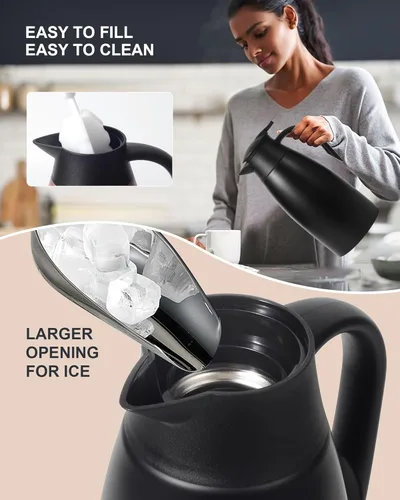 Miniatura 4 de Jarra térmica de café de 70 onzas para mantener el calor, 2 dispensadores de Airpot, olla térmica aislada al vacío de acero inoxidable para café