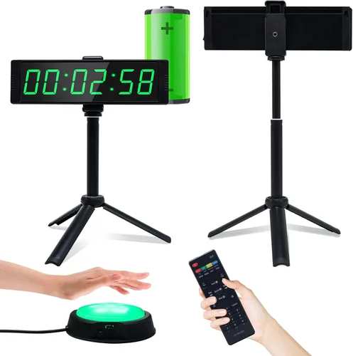 Miniatura 7 de YZ Reloj de gimnasio para gimnasio en casa con botón de inicio/parada, temporizador de intervalos para entrenamiento, cronómetro/temporizador