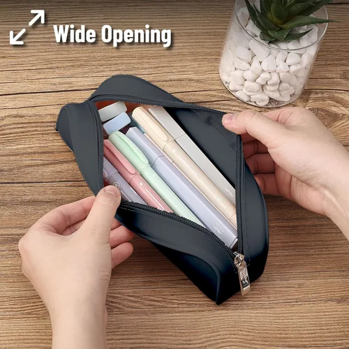 Miniatura 5 de Mr. Pen - Estuche de silicona para lápices, estuche para lápices negro, estuche pequeño para lápices, estuche para lápices estético
