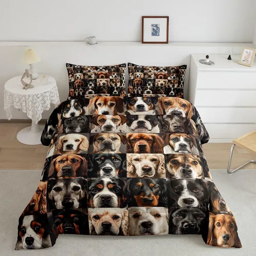 Miniatura 23 de Feelyou Juego de edredón para niños, diseño de gatos de dibujos animados, tamaño twin, lindo juego de ropa de cama de gatitos para adolescentes