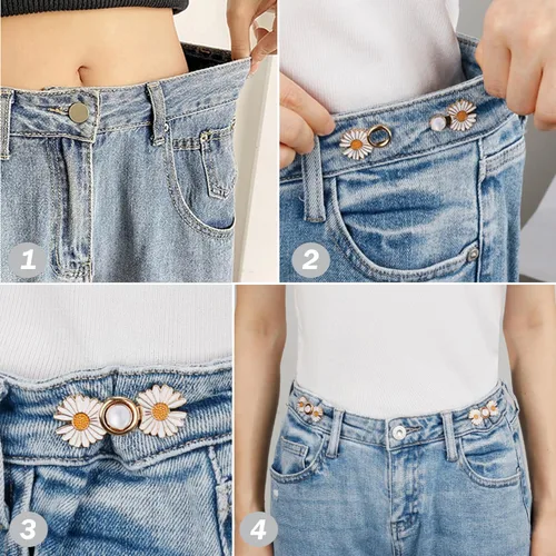 Miniatura 3 de 22 piezas de ajustadores de cintura para pantalones, 14 juegos de 10 estilos de pines de botones de jeans extraíbles, botones instantáneos