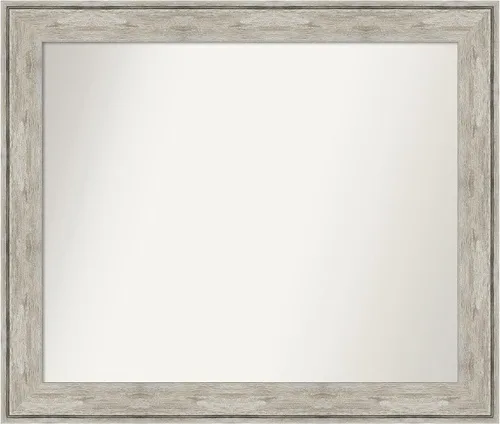 Miniatura 220 de Amanti Art Espejo de baño plateado para sobre fregadero, 28 x 47 pulgadas, espejo rectangular de plata imperial, marco de madera tradicional de gran