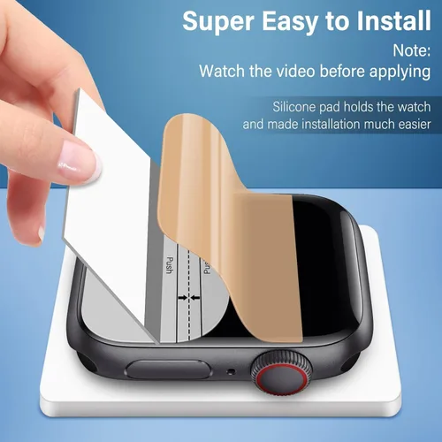 Miniatura 2 de Uyiton Paquete de 8 protectores de pantalla para Apple Watch Series 9/8/7 de 1.614 pulgadas, película de TPU de grado militar, resistente a