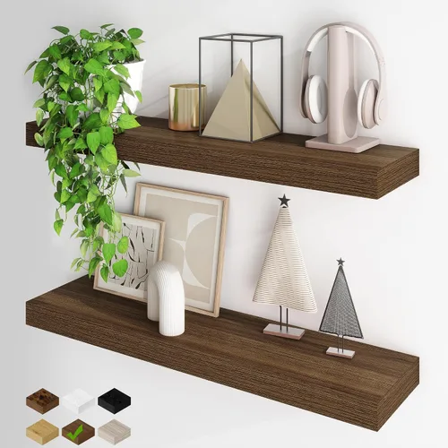 Miniatura 50 de Fun Memories Estantes flotantes para pared, estantes flotantes de 48 pulgadas de largo, juego de 1, estante colgante con soportes invisibles