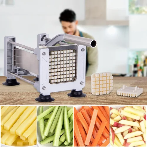 Miniatura 7 de Rismonar - Cortador de patatas fritas de acero inoxidable con hoja de 1/2 pulgadas, 1/4 pulgadas, 3/8 pulgadas para zanahorias, pepinos, verduras