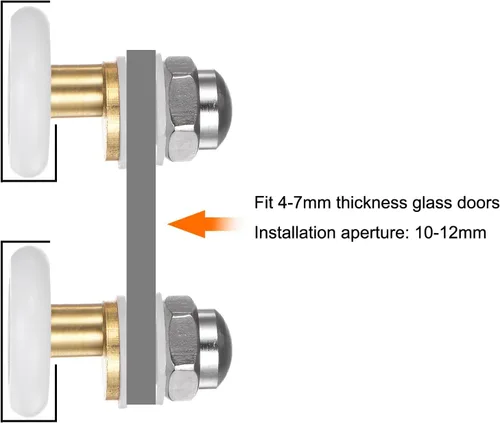Miniatura 3 de uxcell Rueda de corredor para puerta de ducha, 0.984 in de diámetro, pieza de repuesto para puerta corrediza de vidrio de baño