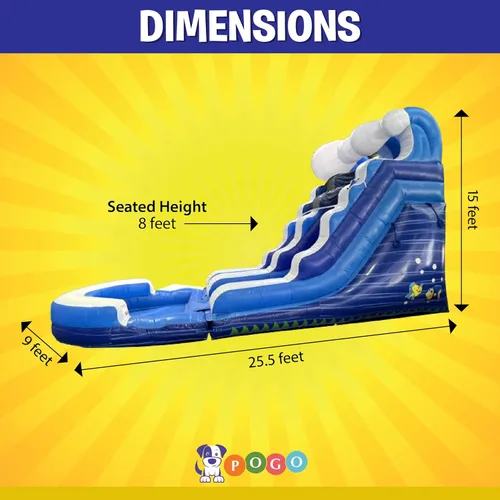 Miniatura 3 de Crossover Tobogán acuático inflable para niños con piscina extraíble, 25.5 x 9 x 15 pies, tobogán acuático de fiesta en el patio trasero, incluye