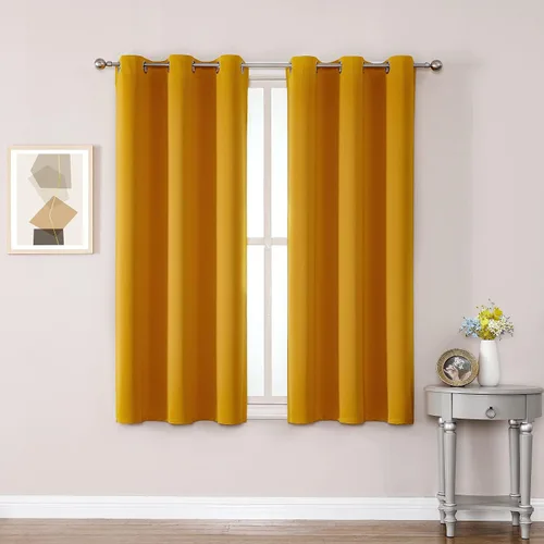 Miniatura 122 de ChrisDowa - Cortinas de cenefa pequeñas para cocina, cortinas cortas con ojales y aislamiento térmico para oscurecer la sala y habitación