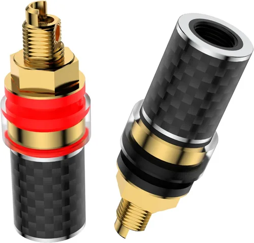 Miniatura 5 de Viborg 4 postes de enlace de altavoz de alta fidelidad BP604G chapado en oro puro de cobre de alta gama terminales de enchufe banana con bloqueo