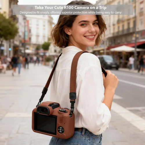 Miniatura 2 de Funda para Cámara Canon EOS R100, Funda Protectora de Silicona Suave, Antiarañazos, Funda Ajustada Delgada con Protector de Pantalla, Accesorios
