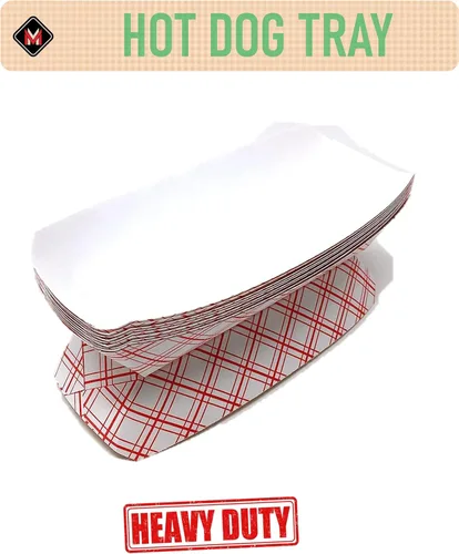 Miniatura 2 de Mr Miracle Bandeja de papel para perros calientes de 7 pulgadas en papel kraft. Paquete de 250. Desechable, reciclable y totalmente biodegradable.