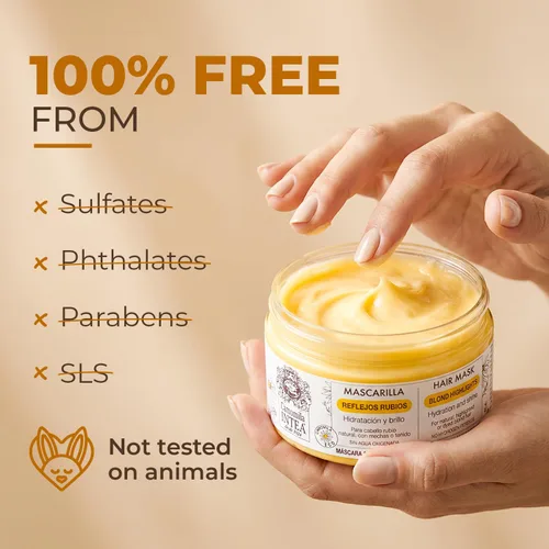 Miniatura 5 de Intea Mascarilla capilar para cabello rubio, teñido o enjuagado, 8.3 onzas, restaura los reflejos dañados, sin parabenos ni amoníaco, con extracto
