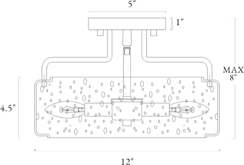 Miniatura 5 de Lámpara de techo semiempotrada, 4 luces modernas cerca del techo con vidrio sembrado para dormitorio, pasillo, cocina, entrada, acabado de bronce