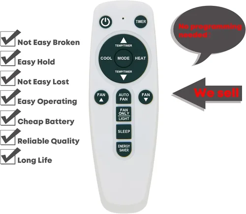 Miniatura 3 de Replacement Remote Control for Frigidaire FRA106H2T FRA113PT1 FRA182MT2 FRA085AT71 FRA085AT710 FRA085AT711 FRA085AT712 FRA085AT713 FRA086AT7 Window
