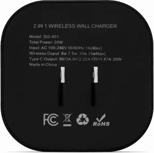 Miniatura 4 de Qi2 - Cargador inalámbrico de salida de pared, cargador magnético de teléfono compatible con MagSafe de 15 W con puerto USB-C, diseño inalámbrico