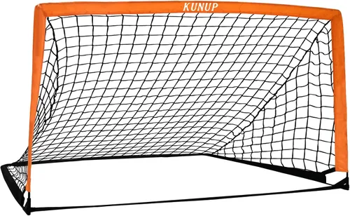 Miniatura 26 de Portería de fútbol portátil de 5 x 3, 6 x 4, 9 x 5 pies, para patio trasero, red de práctica de fútbol plegable con bolsa de transporte para niños