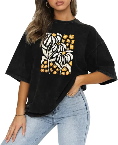 Camiseta vintage de banda de rock para mujer, camiseta retro de pájaro águila de verano de manga corta, camisetas gráficas casuales
