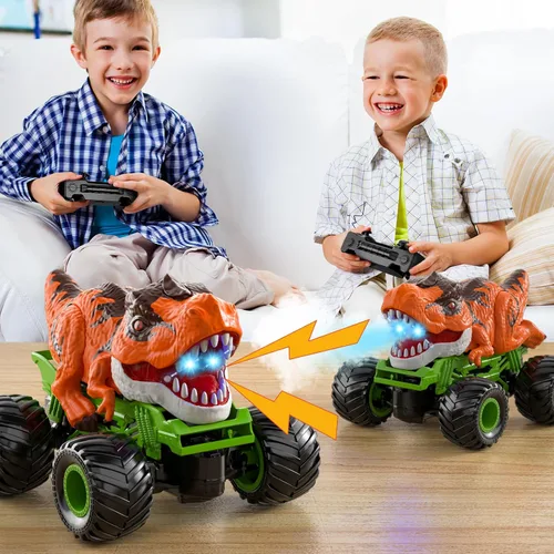 Miniatura 5 de Bennol Coche de Control Remoto de Dinosaurio para Niños, Camión de Dinosaurio RC de 2.4Ghz para Pequeños, Juguetes de Coche RC de Juguete Eléctrico