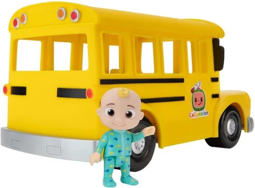 Miniatura 3 de CoComelon Autobús escolar amarillo musical oficial, reproduce clips de "Wheels on The Bus", con figura JJ extraíble, juguetes de personajes