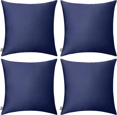 Miniatura 28 de Thmyo - Paquete de 4 fundas de almohada decorativas de 100 % algodón para lumbar, cómodas, sólidas, para Navidad/Halloween, fundas de cojín Blanco