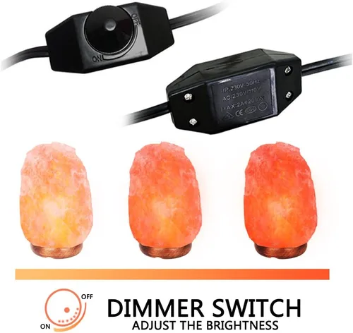 Miniatura 3 de haraqi Cable de lámpara de sal del Himalaya (6 pies) con interruptor de atenuación, cable de repuesto original con ensamblaje de base