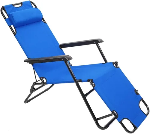 Miniatura 4 de Tumbona plegable para exteriores, tumbona para patio, silla de playa reclinable, silla reclinable para el patio, piscina, césped, silla reclinable