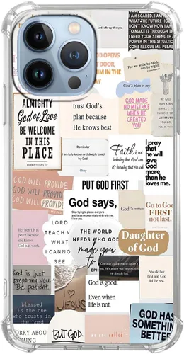 Miniatura 16 de Funda para Celular con Versículos de la Biblia, Colocación de Citas Cristianas de Jesús, Diseño Collage, Funda Protectora Suave de TPU de Moda
