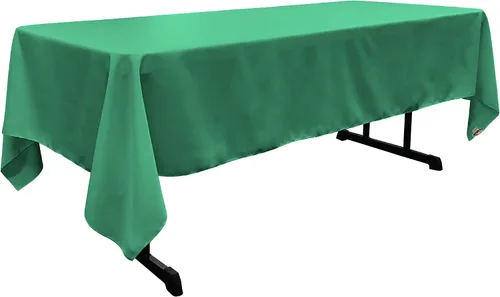Miniatura 21 de LA Linen Mantel rectangular lavable de popelín de poliéster, resistente a las manchas y a las arrugas, cubierta de mesa 60x84, mantel de tela