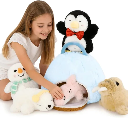 Miniatura 14 de Tezituor Paquete de 6 Pequeños Animales de Peluche a Granel Juguetes de Peluche, Mini Llaveros de Animales de Peluche Lindos de 6" para Niños, Mini