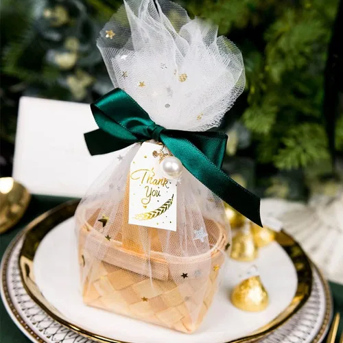 Miniatura 3 de Mini cesta de regalo tejida a mano de bambú, cajas de dulces, caja de embalaje de chocolate, perfecta para baby showers, cumpleaños, recuerdos