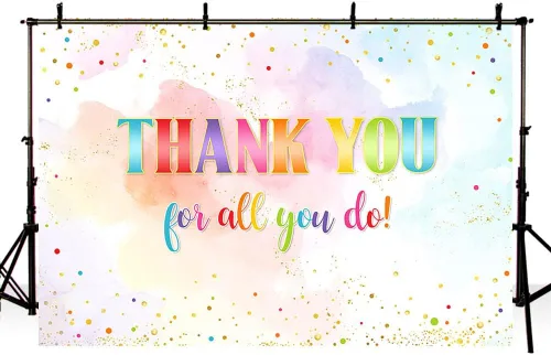 Miniatura 4 de AIBIIN Telón de fondo de 7 x 5 pies con texto en inglés "We Truly Appreciate You", decoración de fiesta con texto en inglés "Thank for All You Do