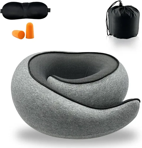 Miniatura 8 de Almohada de cuello avión, almohada de viaje, almohada de avión, almohada de viaje de espuma viscoelástica, almohada de cuello de viaje para aviones