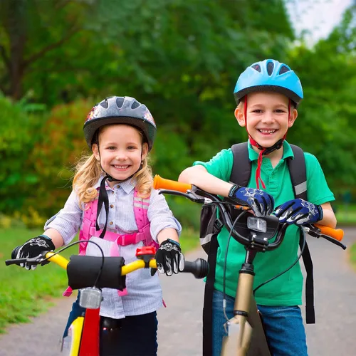 Miniatura 6 de 4 pares de guantes de ciclismo para niños y niñas y jóvenes guantes de bicicleta de montaña guantes deportivos cálidos para niños guantes de pesca