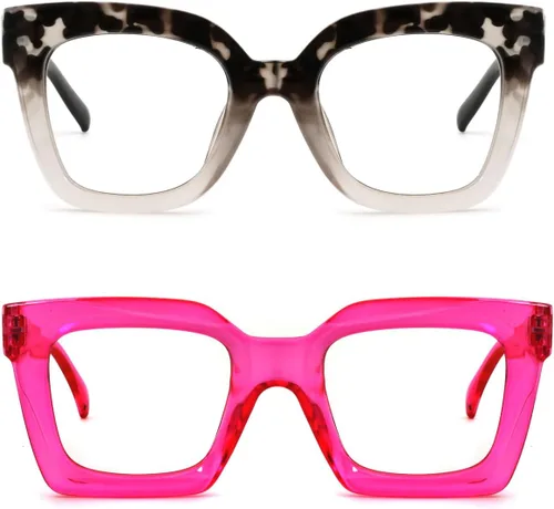 Miniatura 9 de Gafas de lectura de ojo de gato de gran tamaño para mujer, lentes de bloqueo de luz azul para computadora, estilo retro negro
