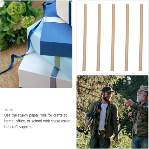 Miniatura 5 de Ipetboom 5 tubos de cartón para manualidades, tubo de papel redondo de 26.6 pulgadas de largo, rollos hechos a mano para caña de pescar y carrete